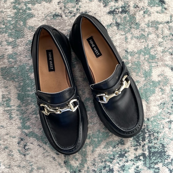 SOLD Nine West Faux Leather Chunky Loafers - Picture 1 of 6
